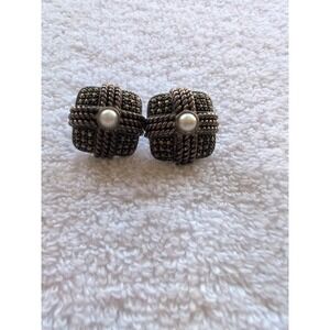 JUDITH JACK MARCASITE STERLING SILVER EARRINGS